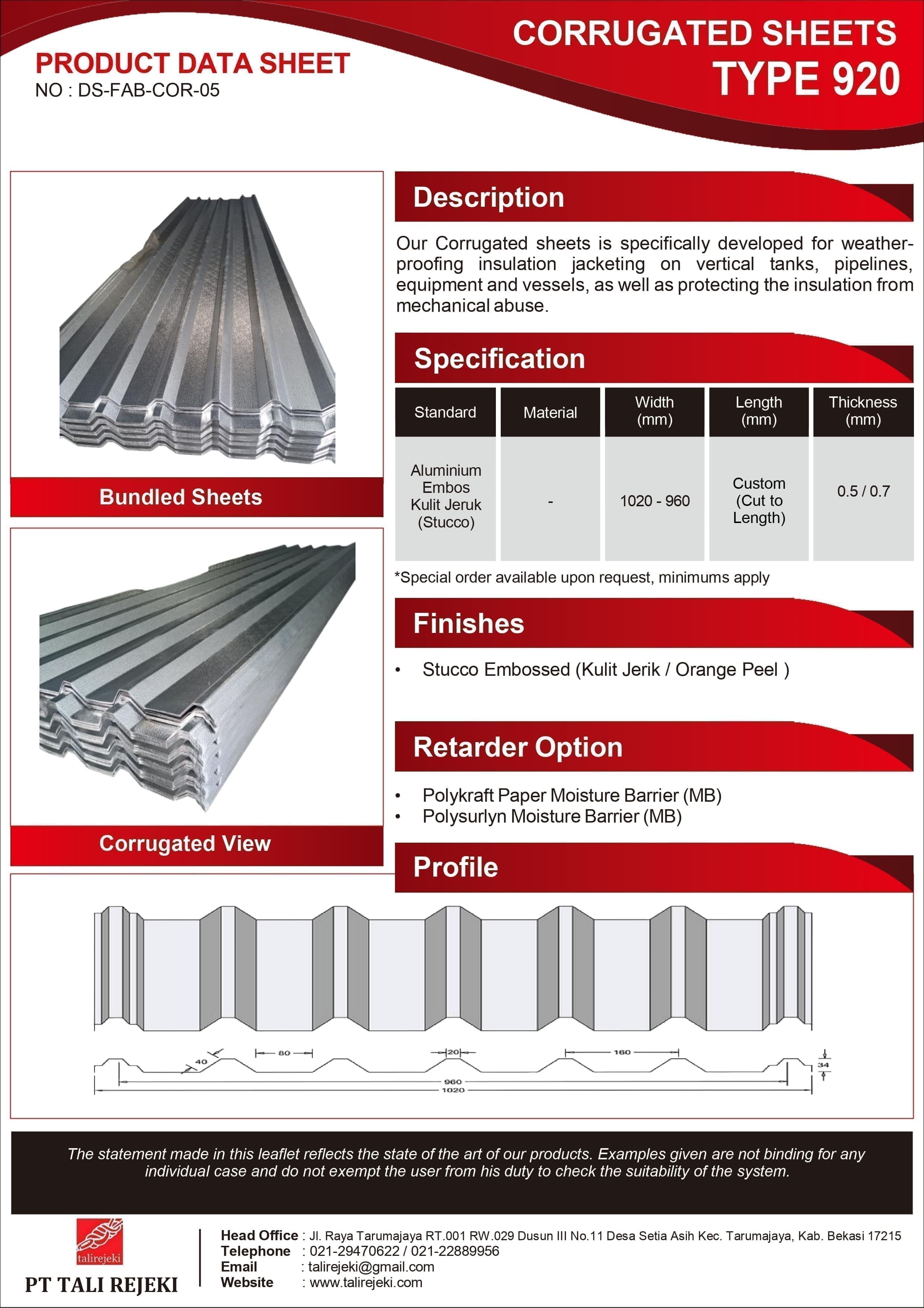 Aluminium Corrugated Sheet